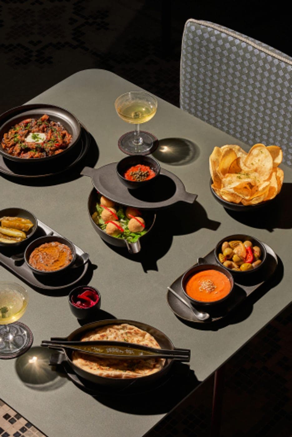 A table set for dining in one of the hotel's restaurants.