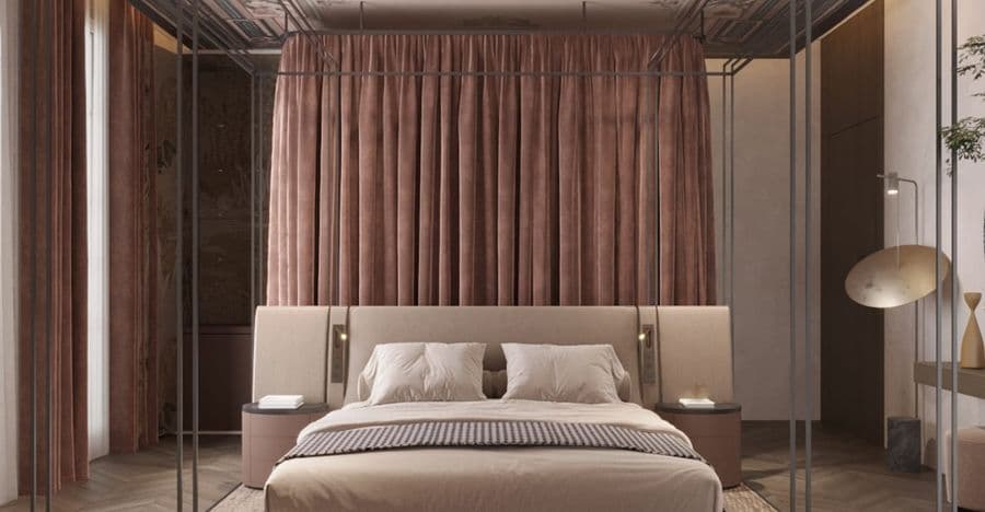 The Junior Suite at Tamara Haus, softly lit with period furnishings.