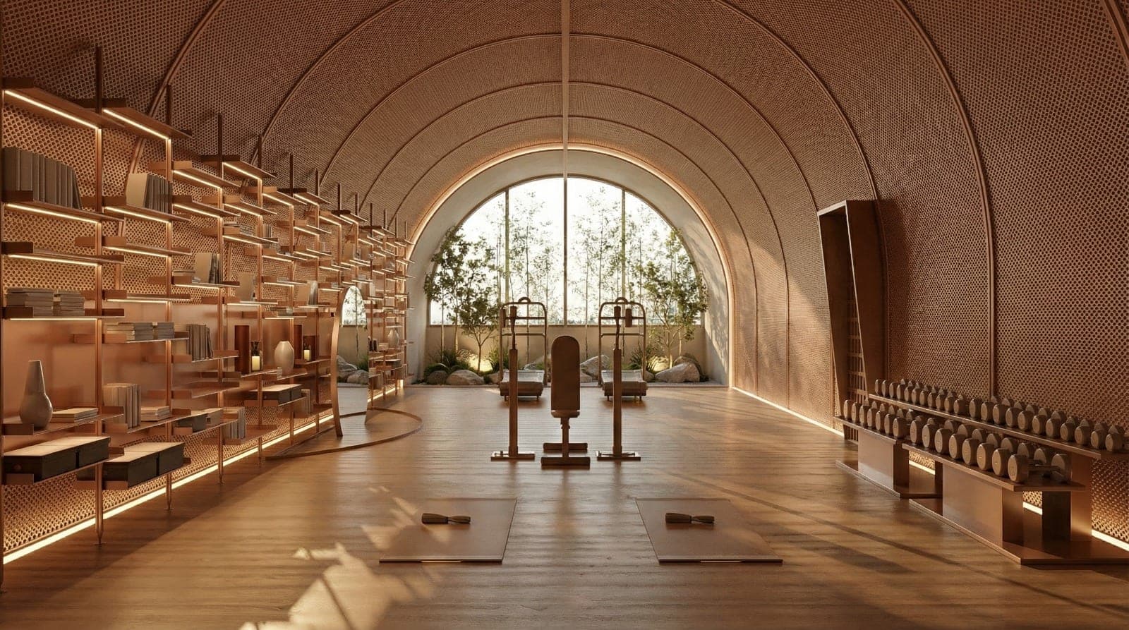 Equipment inside The Vault gym.